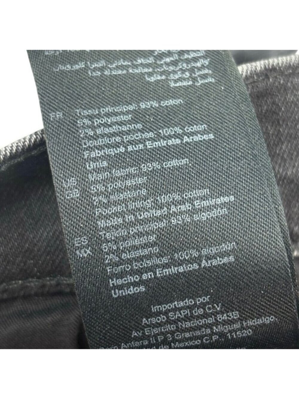 SANDRO Straight Leg Jeans With Raw Frayed Hem Size 28 Washed Black - Picture 9 of 12